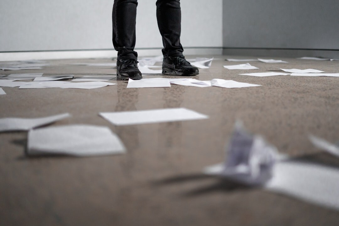 old letters scattered on floor
